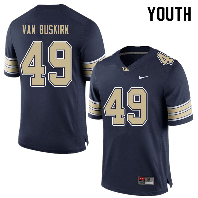 Youth #49 Ethan Van Buskirk Pitt Panthers College Football Jerseys Sale-Blue